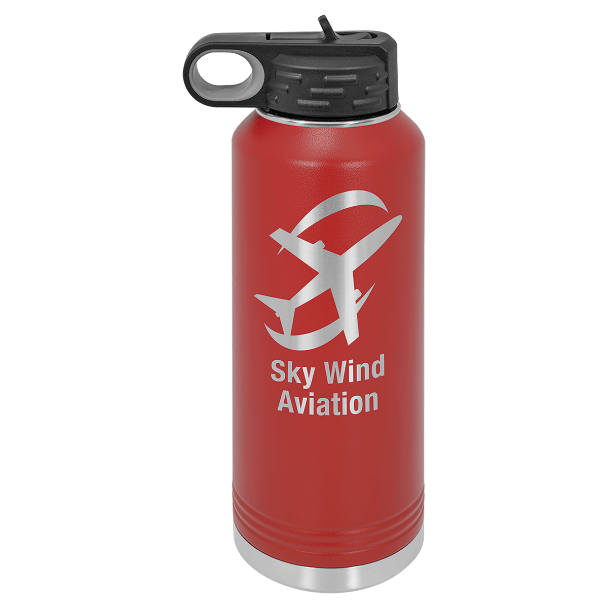 Personalized laser engraved Polar Camel 40oz Water Bottle in Red, custom name gift