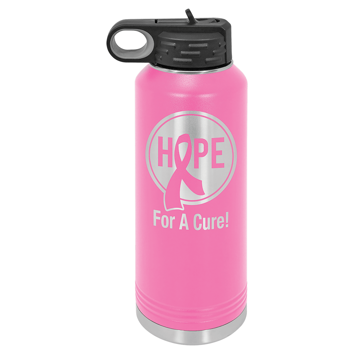 Personalized laser engraved Polar Camel 40oz Water Bottle in Pink, custom name gift