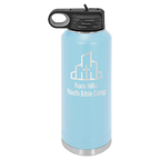 Personalized laser engraved Polar Camel 40oz Water Bottle in Light Blue, custom name gift
