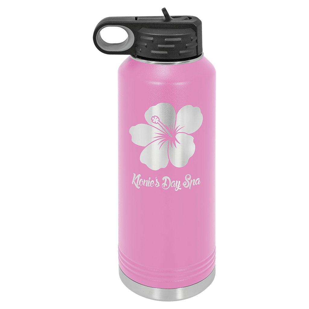 Personalized laser engraved Polar Camel 40oz Water Bottle in Light Purple, custom name gift