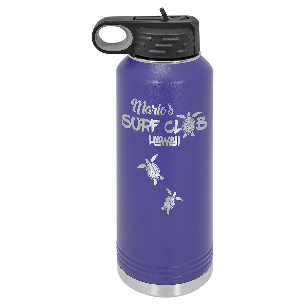 Personalized laser engraved Polar Camel 40oz Water Bottle in Purple, custom name gift