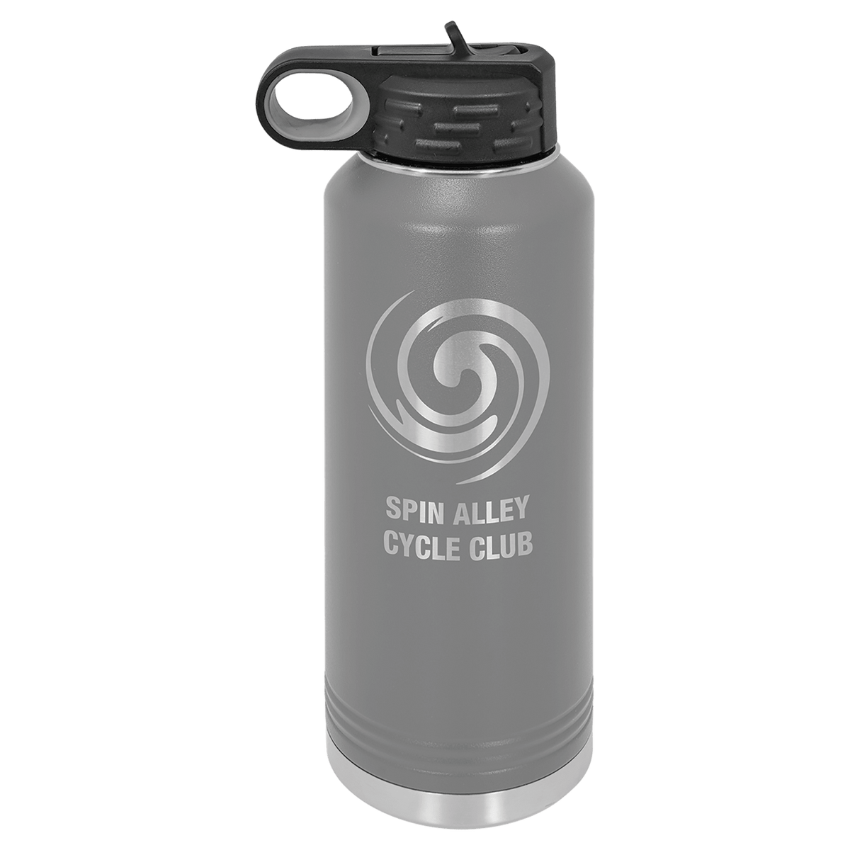 Personalized laser engraved Polar Camel 40oz Water Bottle in Gray, custom name gift