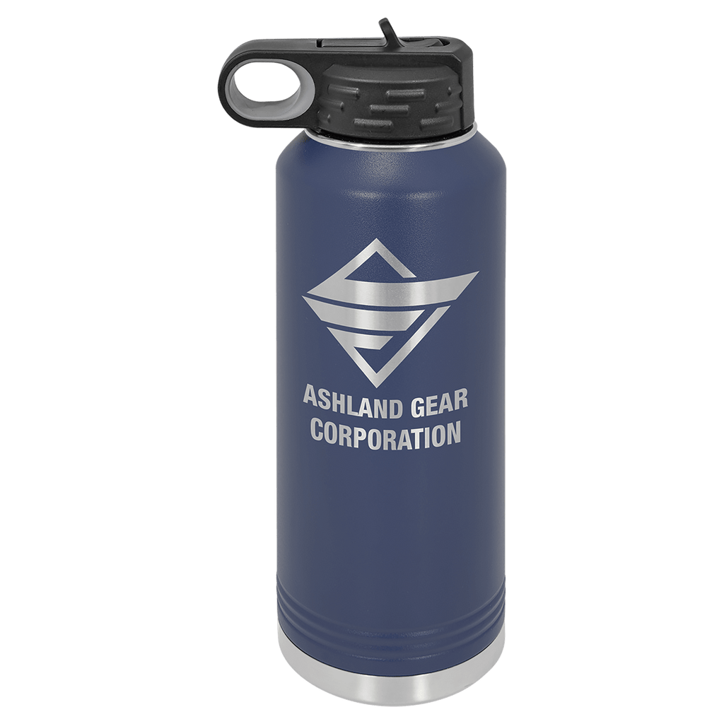 Personalized laser engraved Polar Camel 40oz Water Bottle in Navy, custom name gift
