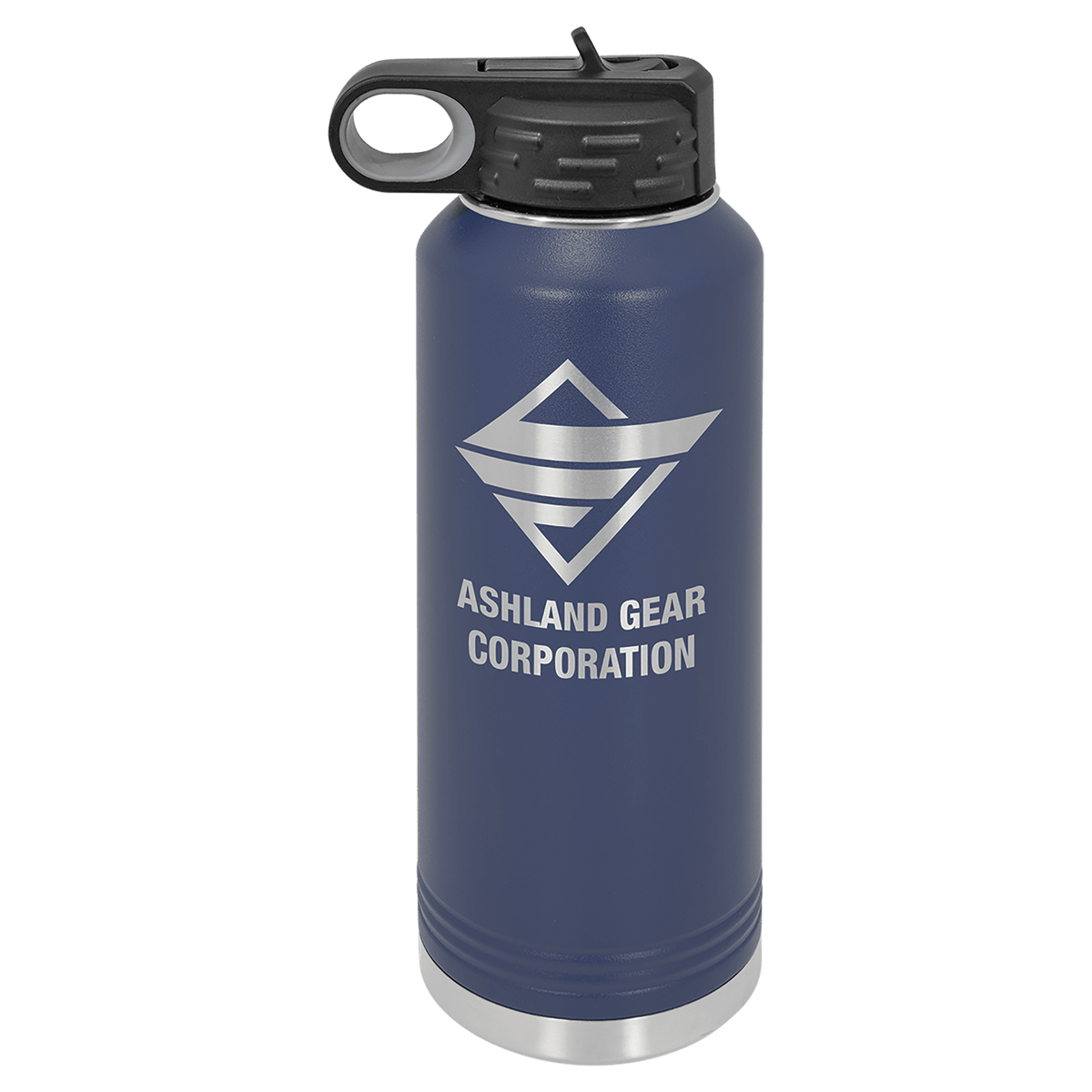 Personalized laser engraved Polar Camel 40oz Water Bottle in Navy, custom name gift