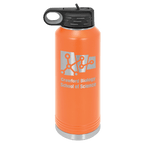 Personalized laser engraved Polar Camel 40oz Water Bottle in Orange, custom name gift