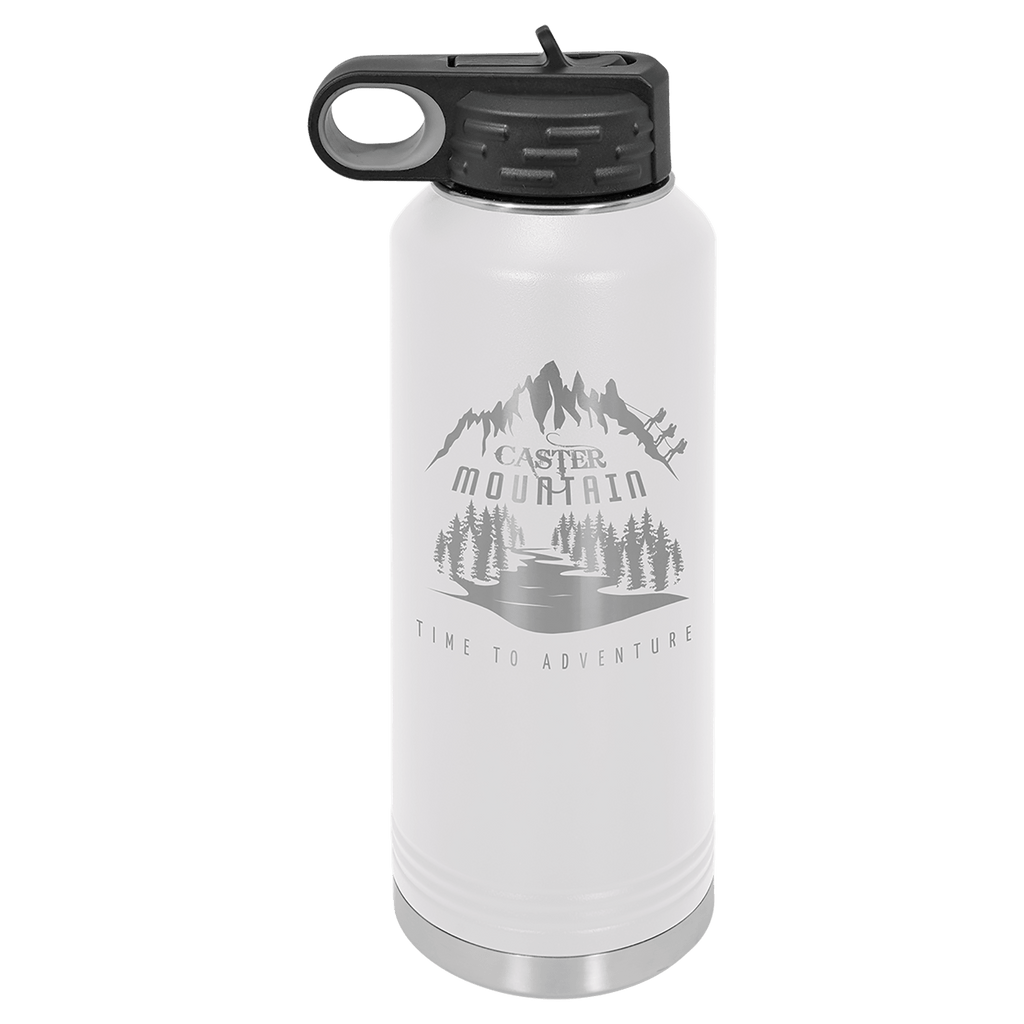 Personalized laser engraved Polar Camel 40oz Water Bottle in White, custom name gift