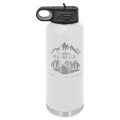Personalized laser engraved Polar Camel 40oz Water Bottle in White, custom name gift