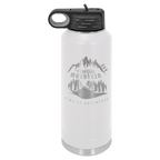 Personalized laser engraved Polar Camel 40oz Water Bottle in White, custom name gift