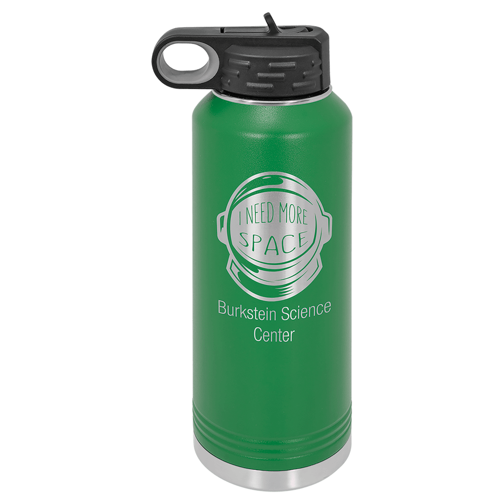 Personalized laser engraved Polar Camel 40oz Water Bottle in Green, custom name gift