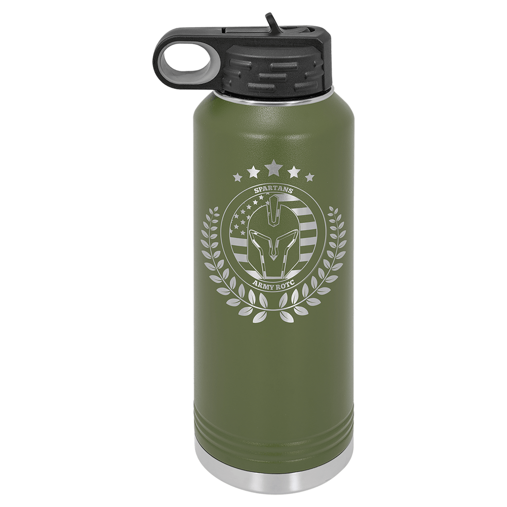 Personalized laser engraved Polar Camel 40oz Water Bottle in Olive Green, custom name gift