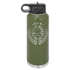 Personalized laser engraved Polar Camel 40oz Water Bottle in Olive Green, custom name gift