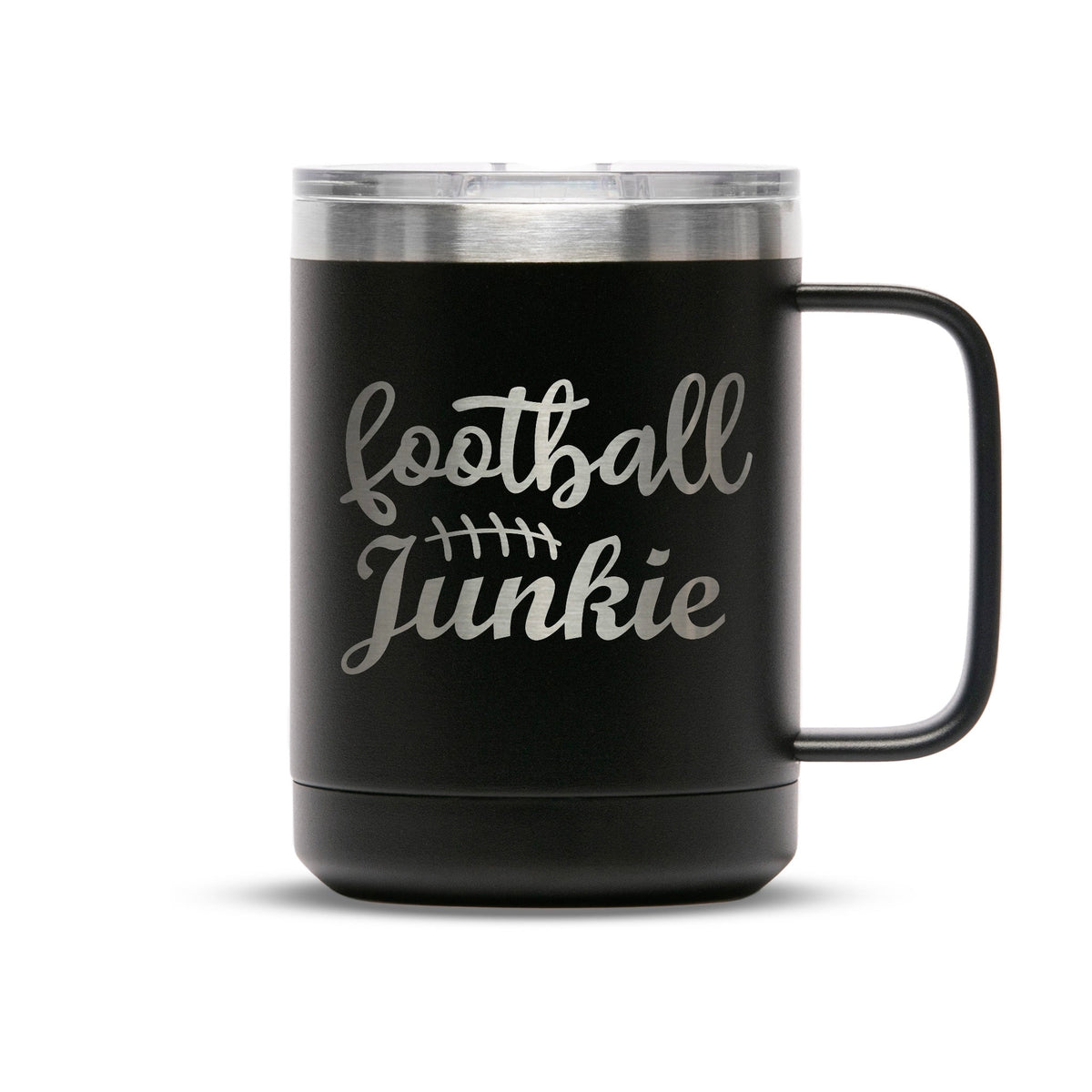 Personalized laser engraved Polar Camel 15oz Coffee Mug in Black, custom name gift