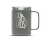 Personalized laser engraved Polar Camel 15oz Coffee Mug in Gray, custom name gift