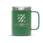 Personalized laser engraved Polar Camel 15oz Coffee Mug in Green, custom name gift