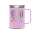 Personalized laser engraved Polar Camel 15oz Coffee Mug in Light Purple, custom name gift
