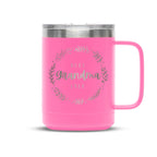 Personalized laser engraved Polar Camel 15oz Coffee Mug in Pink, custom name gift
