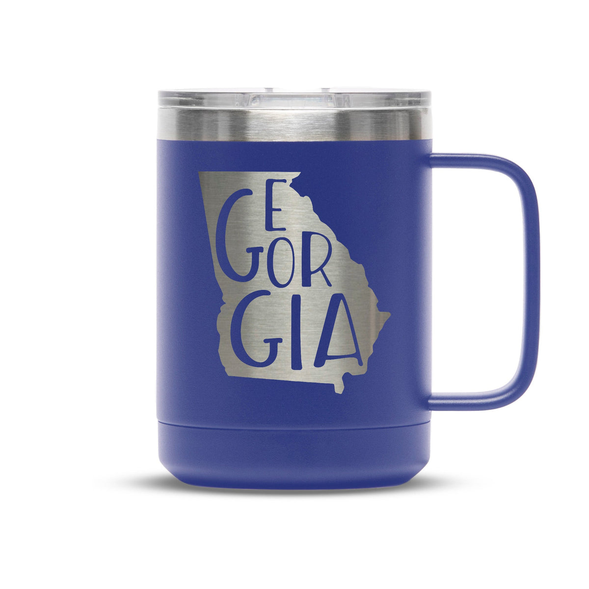 Personalized laser engraved Polar Camel 15oz Coffee Mug in Purple, custom name gift