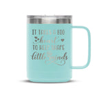 Personalized laser engraved Polar Camel 15oz Coffee Mug in teal, custom name gift