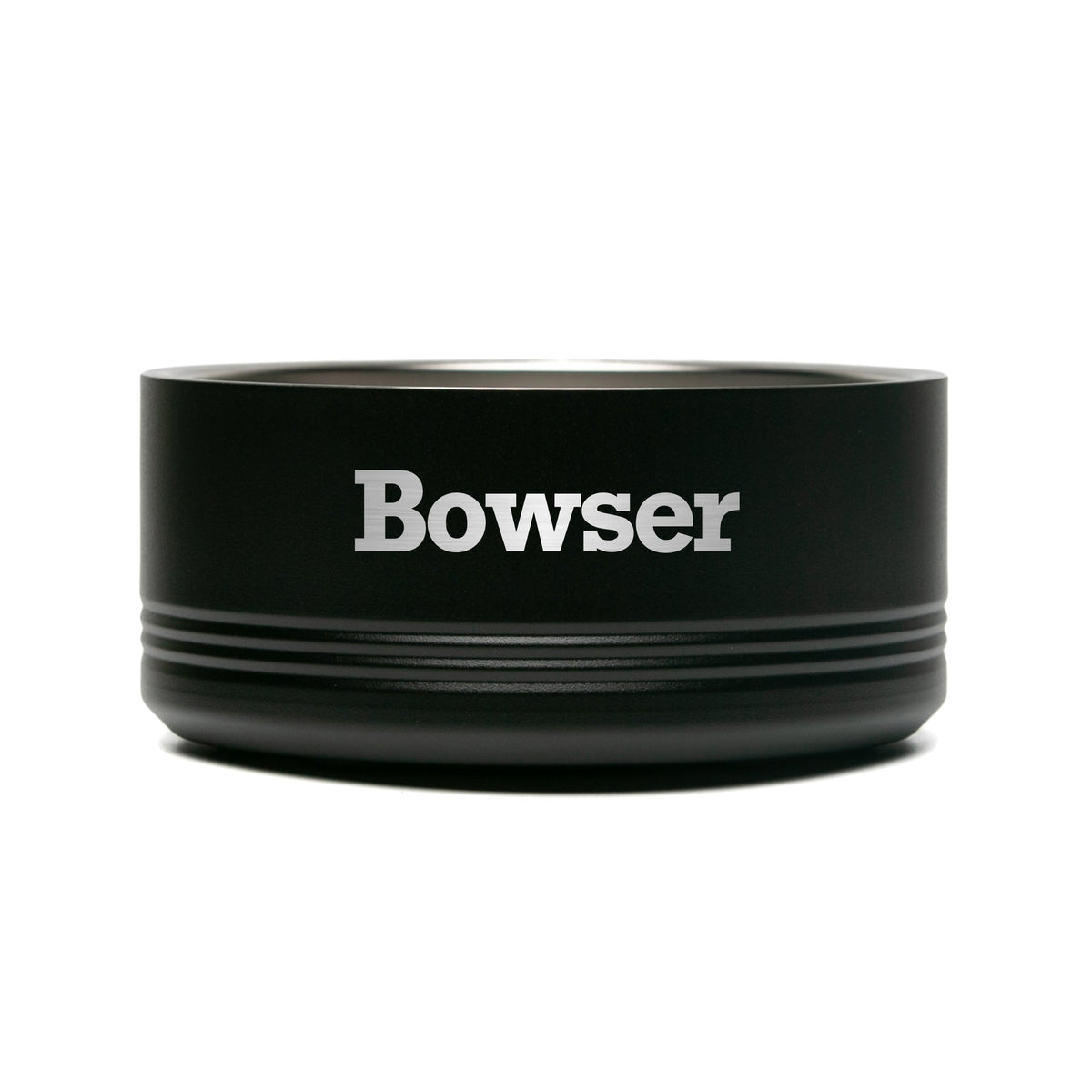 Personalized laser engraved Polar Camel 32oz Dog Bowl in Black, custom name gift