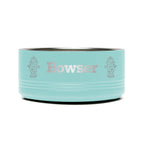 Personalized laser engraved Polar Camel 32oz Dog Bowl in teal, custom name gift
