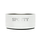 Personalized laser engraved Polar Camel 32oz Dog Bowl in White, custom name gift