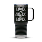 Personalized laser engraved Polar Camel 20oz Travel Mug in Black, custom name gift
