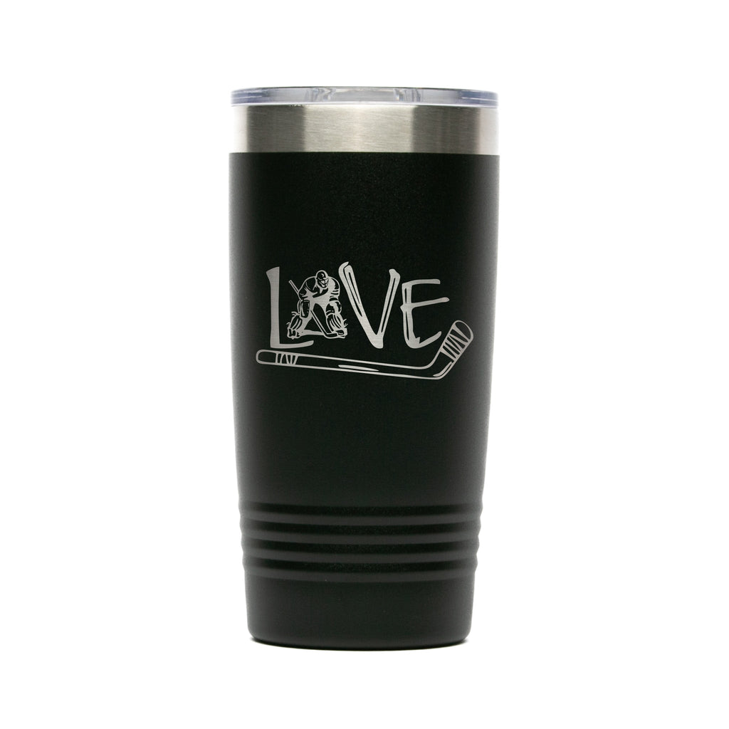 Personalized laser engraved Polar Camel 20oz Tumbler in Black, custom name gift