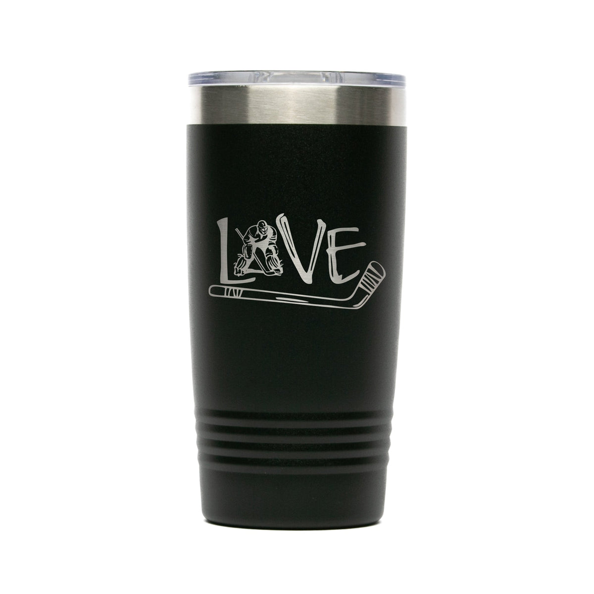 Personalized laser engraved Polar Camel 20oz Tumbler in Black, custom name gift