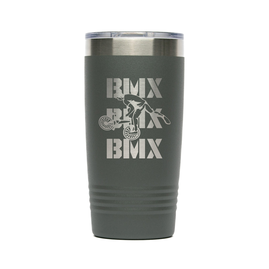 Personalized laser engraved Polar Camel 20oz Tumbler in Dark Gray, custom name gift