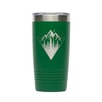 Personalized laser engraved Polar Camel 20oz Tumbler in Green, custom name gift
