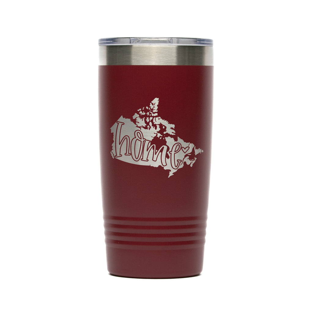 Personalized laser engraved Polar Camel 20oz Tumbler in Maroon, custom name gift