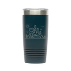 Personalized laser engraved Polar Camel 20oz Tumbler in Navy, custom name gift