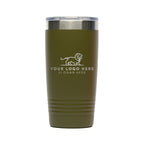 Personalized laser engraved Polar Camel 20oz Tumbler in Olive Green, custom name gift