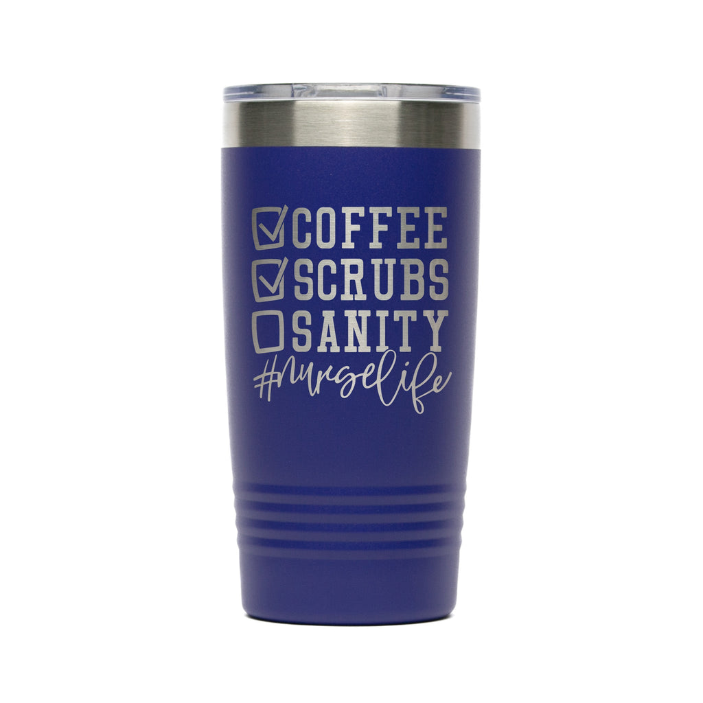 Personalized laser engraved Polar Camel 20oz Tumbler in Purple, custom name gift