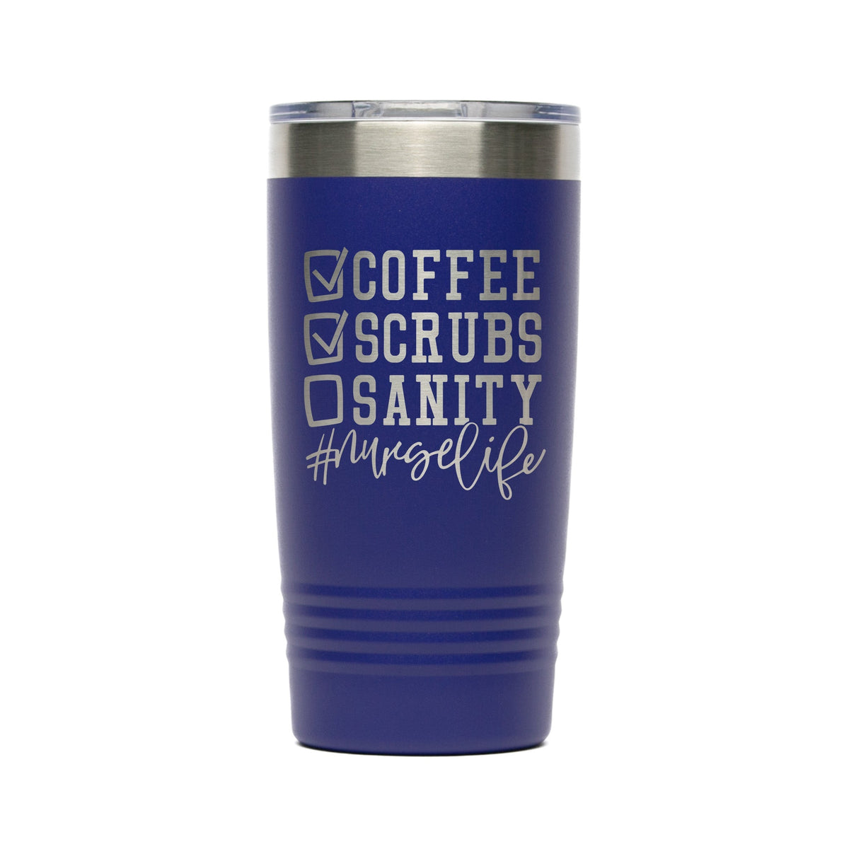 Personalized laser engraved Polar Camel 20oz Tumbler in Purple, custom name gift