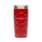 Personalized laser engraved Polar Camel 20oz Tumbler in Red, custom name gift