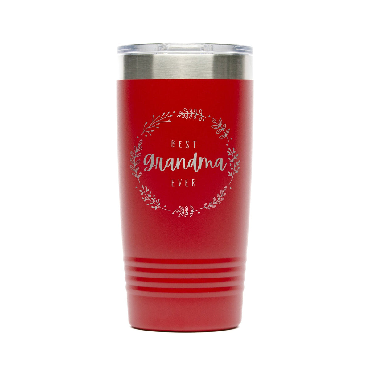 Personalized laser engraved Polar Camel 20oz Tumbler in Red, custom name gift