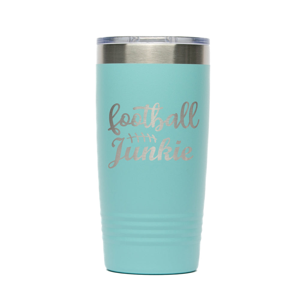 Personalized laser engraved Polar Camel 20oz Tumbler in teal, custom name gift
