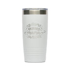 Personalized laser engraved Polar Camel 20oz Tumbler in White, custom name gift