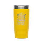 Personalized laser engraved Polar Camel 20oz Tumbler in Yellow, custom name gift