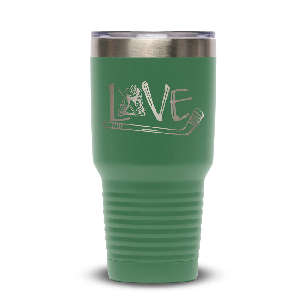Personalized laser engraved Polar Camel 30oz Tumbler in Green, custom name gift