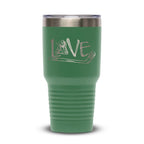 Personalized laser engraved Polar Camel 30oz Tumbler in Green, custom name gift