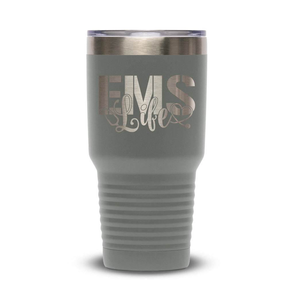 Personalized laser engraved Polar Camel 30oz Tumbler in Grey, custom name gift