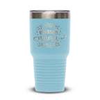 Personalized laser engraved Polar Camel 30oz Tumbler in Light Blue, custom name gift