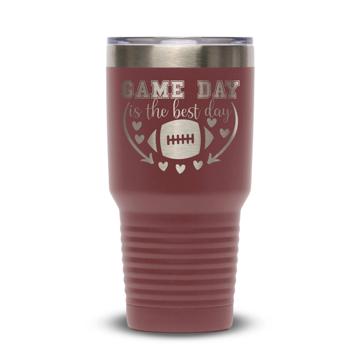 Personalized laser engraved Polar Camel 30oz Tumbler in Maroon, custom name gift