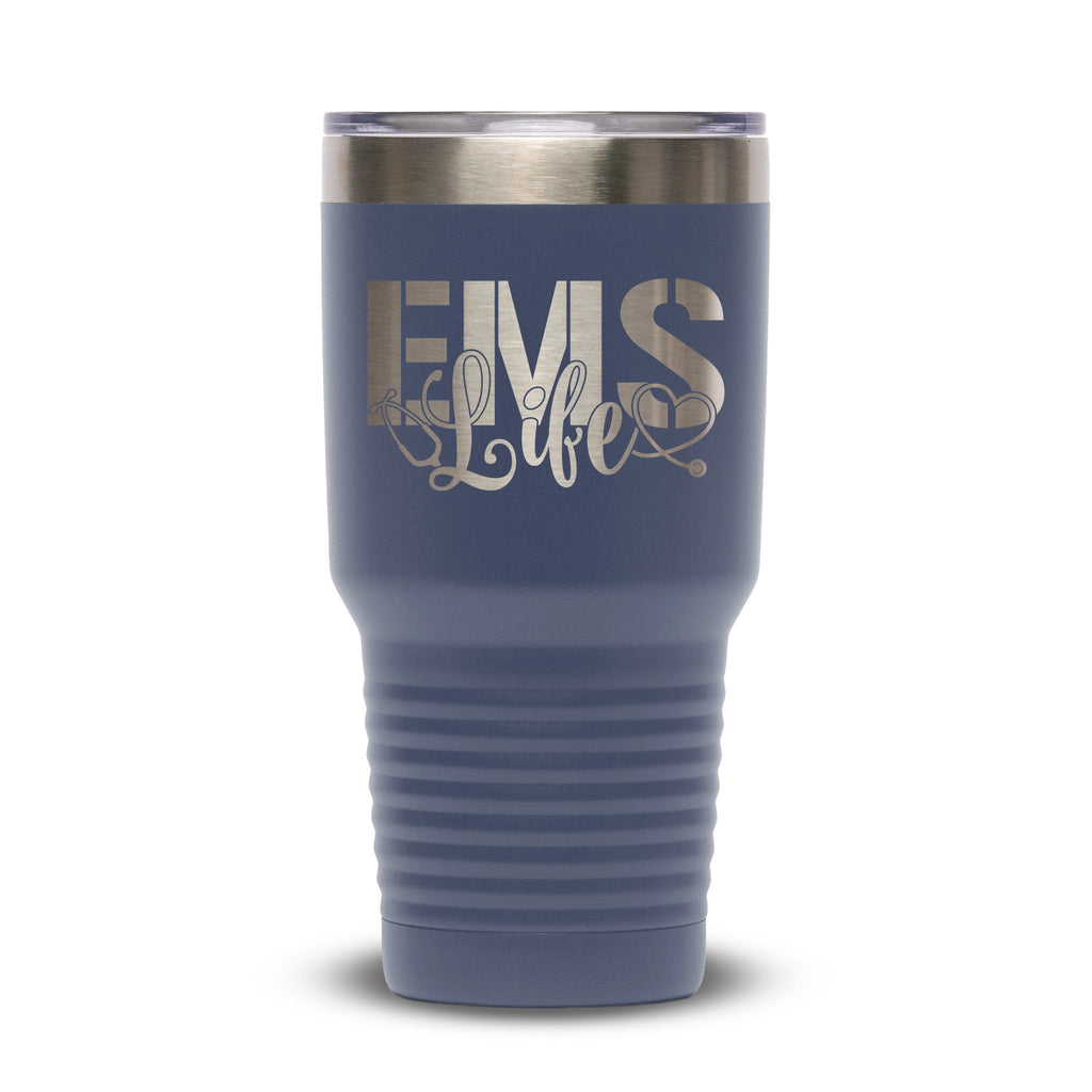 Personalized laser engraved Polar Camel 30oz Tumbler in Navy, custom name gift