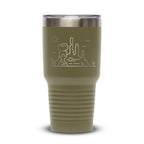 Personalized laser engraved Polar Camel 30oz Tumbler in Olive Green, custom name gift