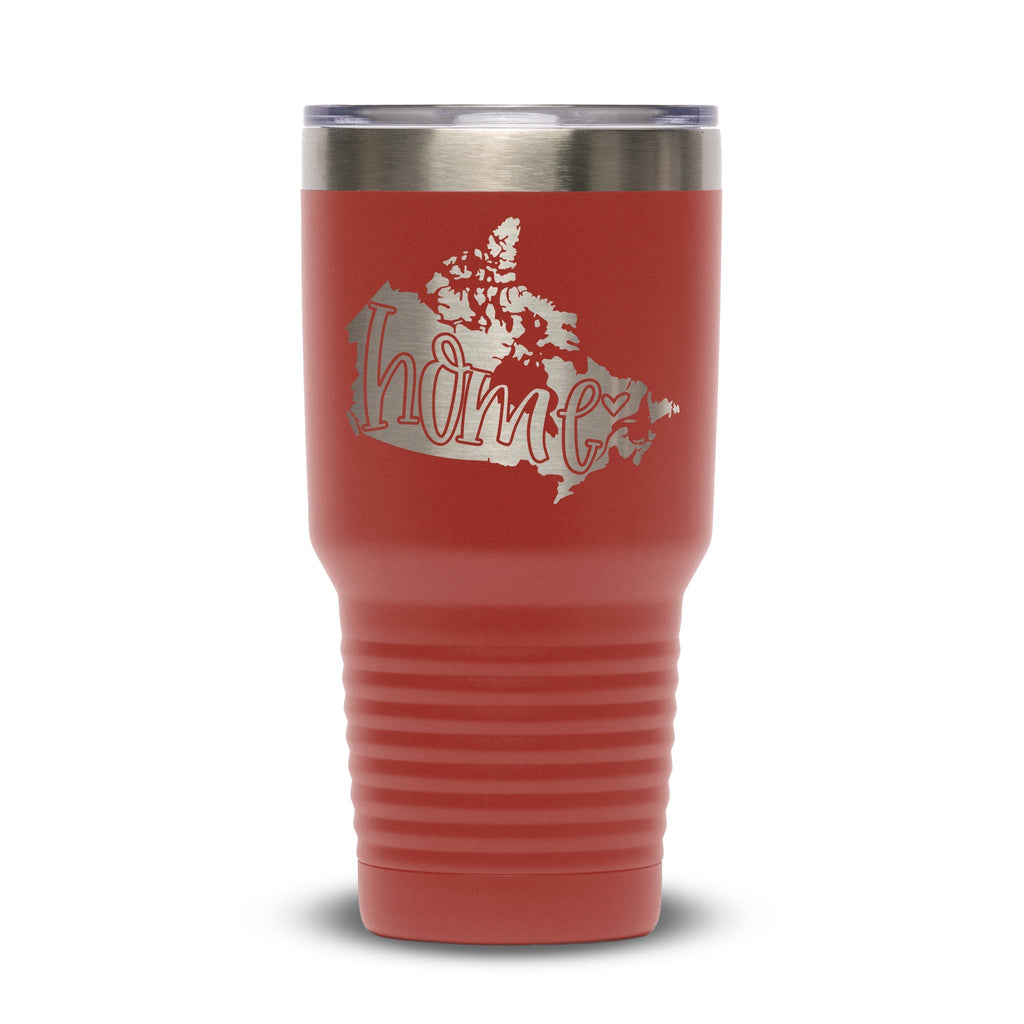 Personalized laser engraved Polar Camel 30oz Tumbler in Red, custom name gift