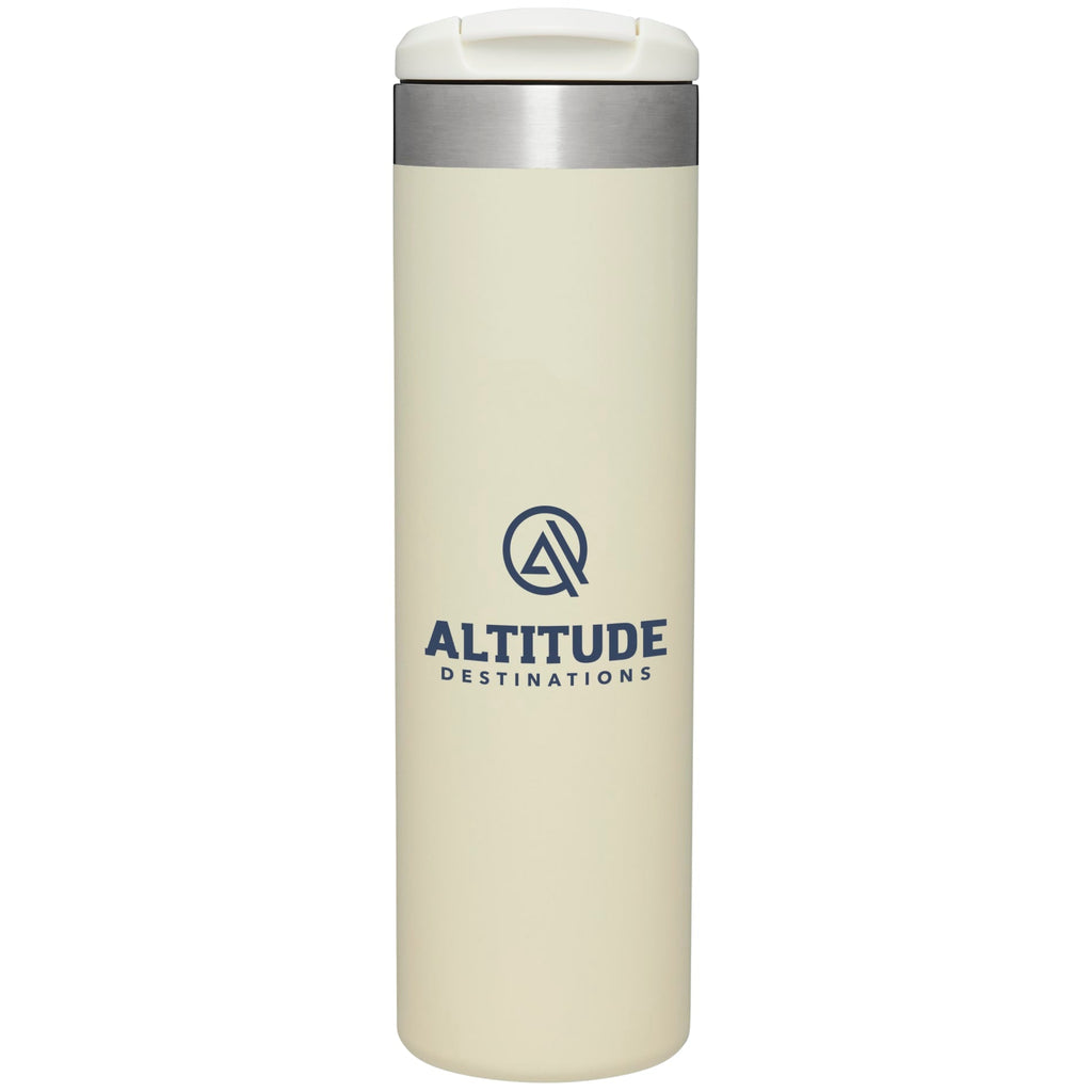 Personalized laser engraved Stanley 20oz AeroLight Transit Bottle in Cream Gloss, custom name gift
