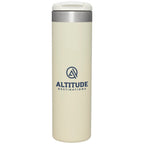 Personalized laser engraved Stanley 20oz AeroLight Transit Bottle in Cream Gloss, custom name gift